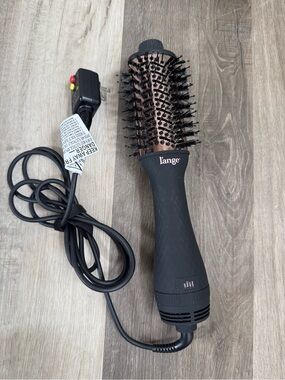 L'ange AB0317 2 in 1 Volumizing Brush Hair Dryer 2.5" Black Lange EUC Rose Gold